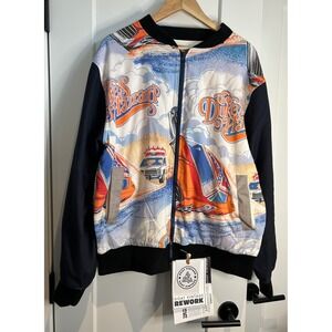 Goat Vintage Upcycled Dukes of Hazzard‎ Bomber Jacket Mens 1982 Reworked Navy